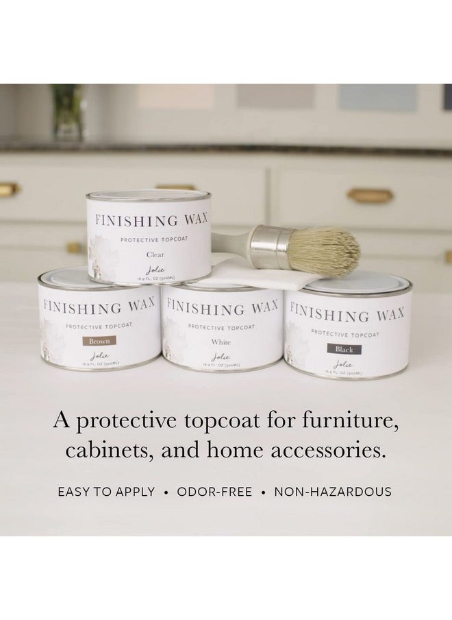 Jolie Finishing Wax - Protective topcoat Paint - Use on interior furniture, cabinets, walls, home decor and accessories - Odor-Free, Non-Hazardous - Black - 120 ml