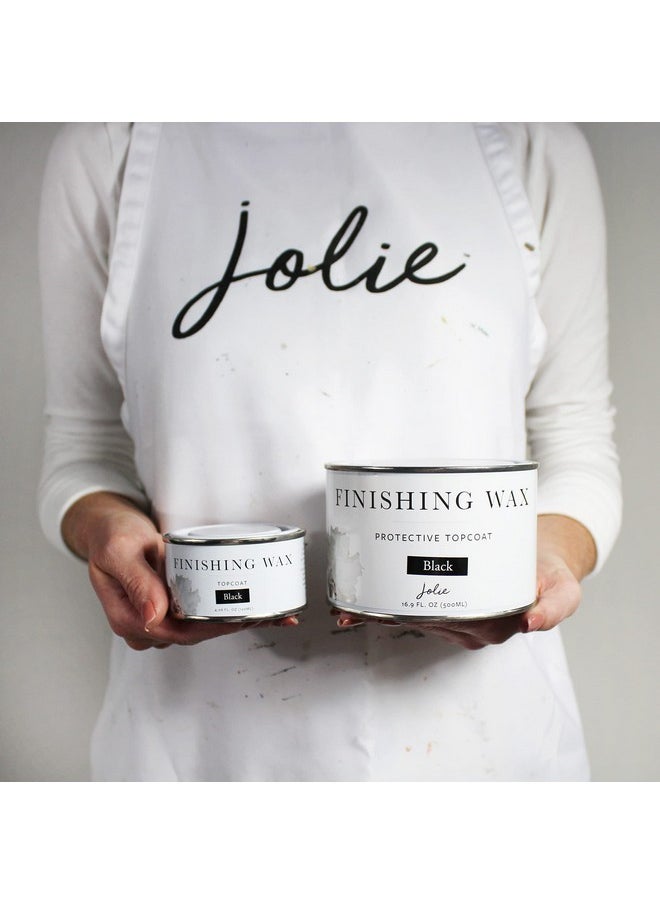 Jolie Finishing Wax - Protective topcoat Paint - Use on interior furniture, cabinets, walls, home decor and accessories - Odor-Free, Non-Hazardous - Black - 120 ml