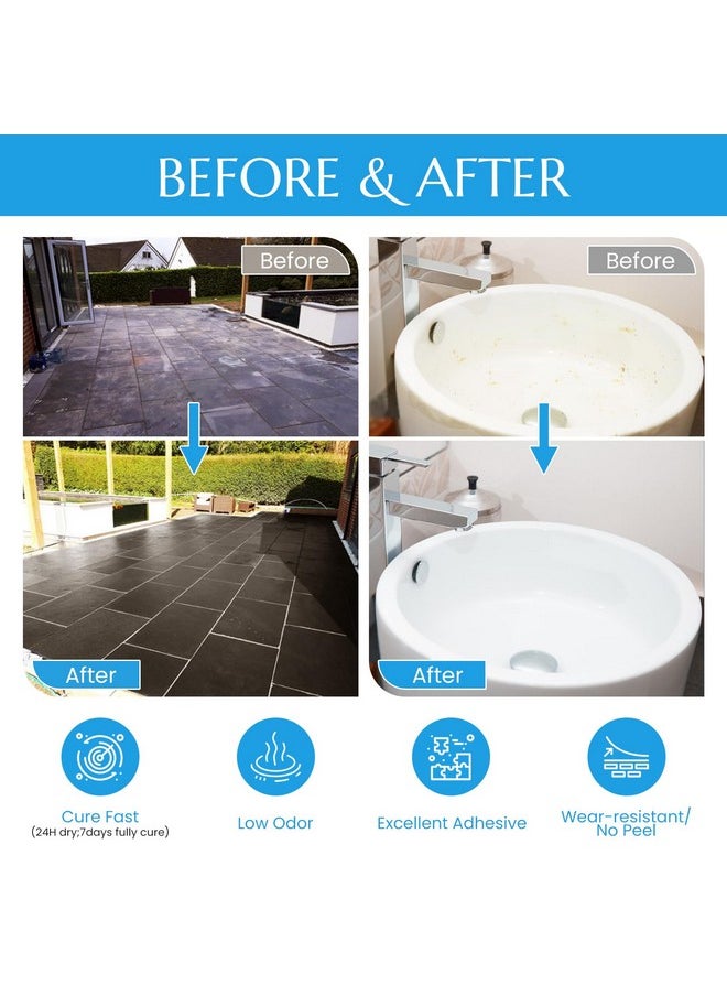 DWIL Tub and Tile Refinishing Kit,Tub Refinishing Kit White Bathtub Paint, Quick-Dry Tub Paint Water Based Tile Paint for Wall & Floor, Sink Paint for Bathroom, Kitchen, Toilets, Semi-Gloss White, 50-55sq.ft