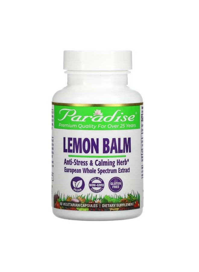 Lemon Balm 60 Vegetarian Capsules