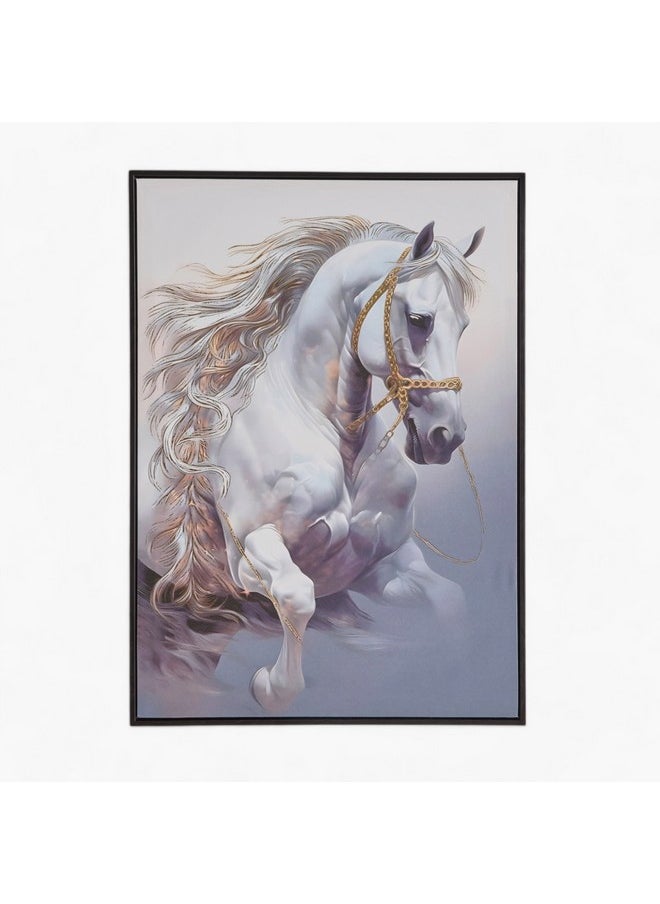 Iqra Samra Running Horse Framed Canvas With Foil 70 X 2.8 X 50 Cm