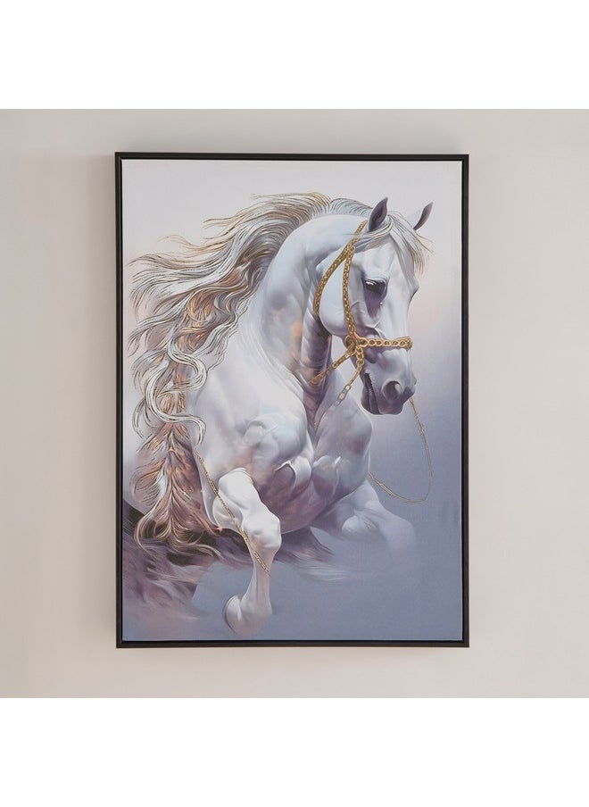 Iqra Samra Running Horse Framed Canvas With Foil 70 X 2.8 X 50 Cm