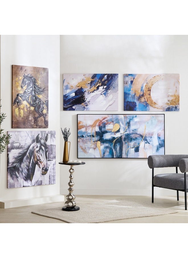 Nairobi Rearing Horse Foil Hand Painting Wall Art 90 X 2.5 X 60 Cm