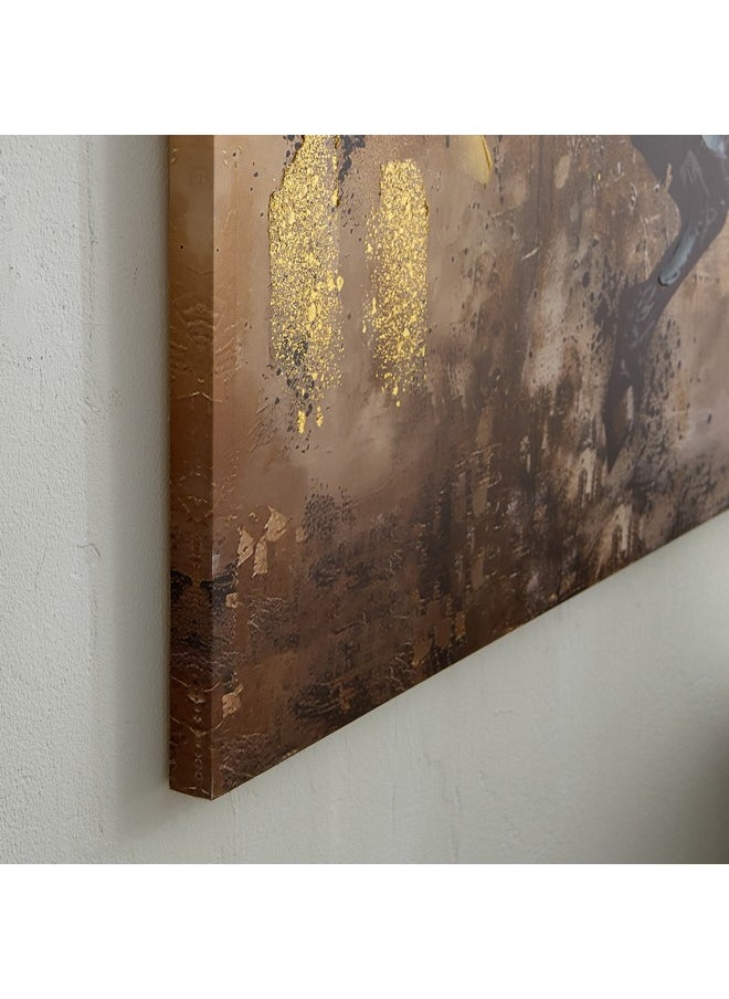 Nairobi Rearing Horse Foil Hand Painting Wall Art 90 X 2.5 X 60 Cm
