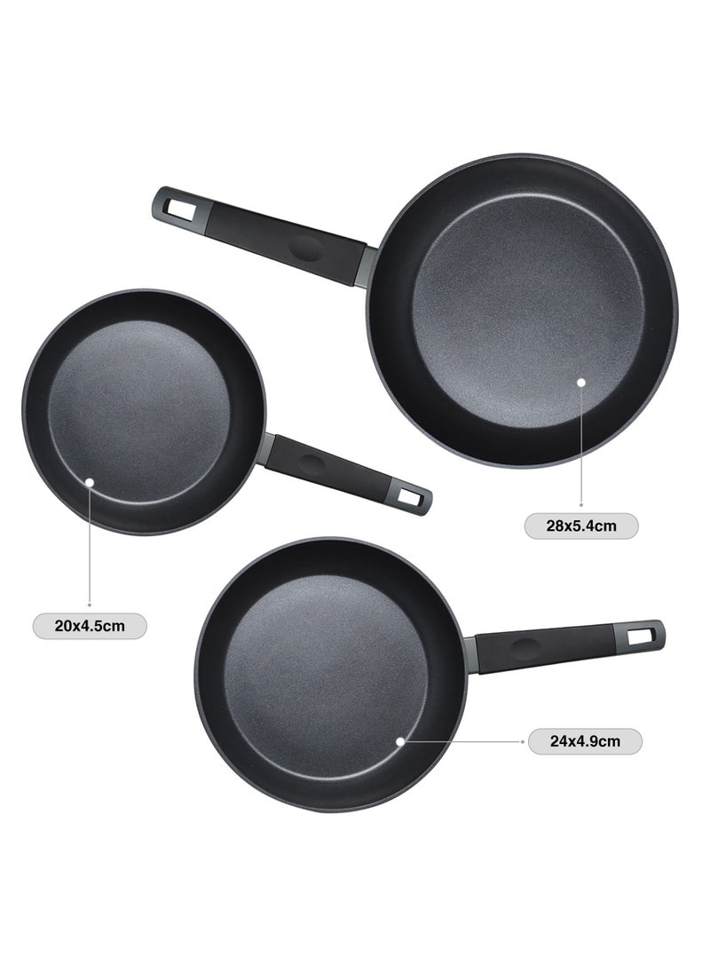 Frying Pan - 20cm, 24cm, 28cm - Aluminum Ceramic Coating Frypan Joan Series, Induction Bottom Compatible for all Cooktops