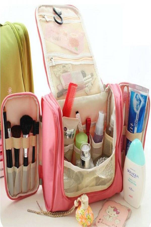 Multifunction Hanging Makeup Bag Pink