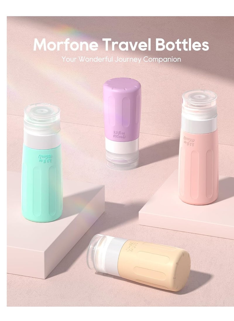 Morfone 16 Pack Travel Bottles Set for Toiletries, TSA Approved Travel Containers Leak Proof Silicone Squeezable Travel Accessories 2oz 3oz Travel Essentials for Shampoo Conditioner Lotion (BPA Free)