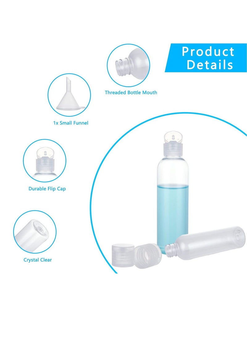Acrux7 50 Pack 4 oz Plastic Squeeze Bottles with Flip Caps, Clear Refillable Lotion Bottles, Leak Proof Squirt Bottles, Empty Travel Squeeze Bottles for Lotions, Toiletries, Shampoo, Liquid, Creams