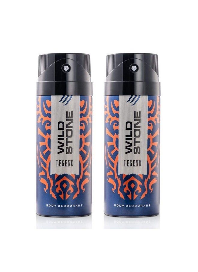 Legend Deodorants For Men, Long Lasting Masculine Body Spray, Pack Of 2 (225Ml Each)