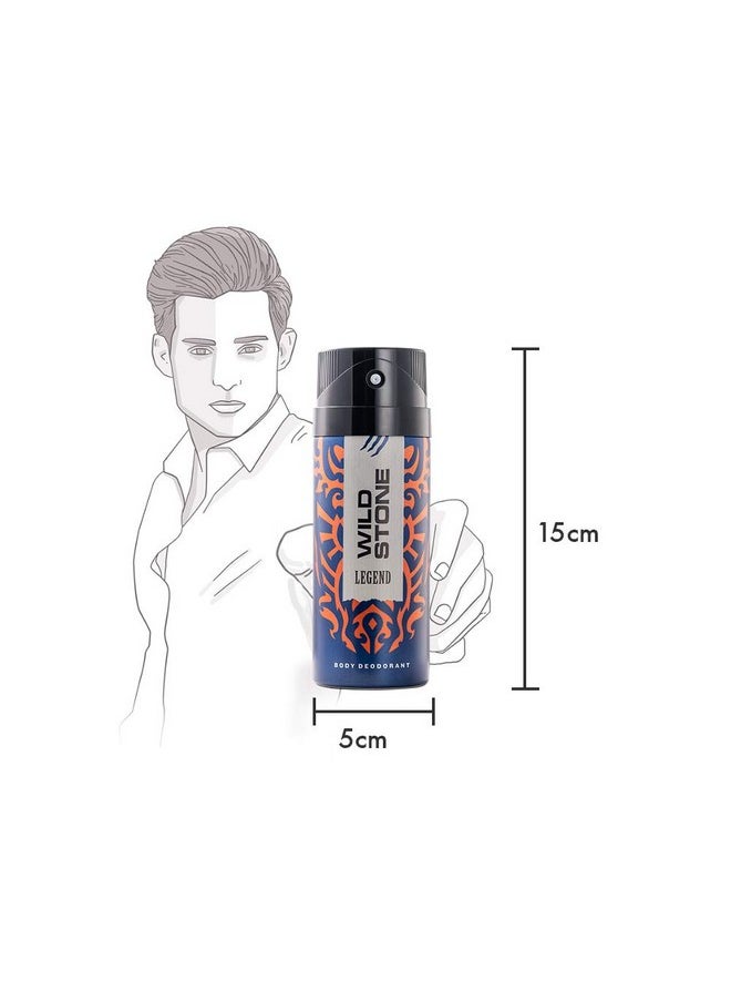 Wild Stone Legend Deodorants Body Spray for Men, Long Lasting Deo, Pack of 3 (150ml each)