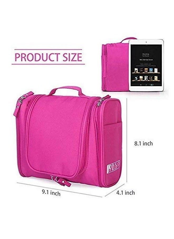 PETRICE Toiletry Bag for Women Makeup Pouch Waterproof Shower Wash Bag Cosmetic Organizer Case Travel Kit Pack with Hook (Pink) 9.1 x 4.1 x 8.1 cm