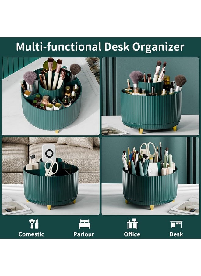 INKULTURE 360° Rotating Makeup Brush Holder Organizer | Organizers Countertop Organization Skincare Storage For Vanity, Desktop, Bathroom Green, Pack Of 01, Cosmetics