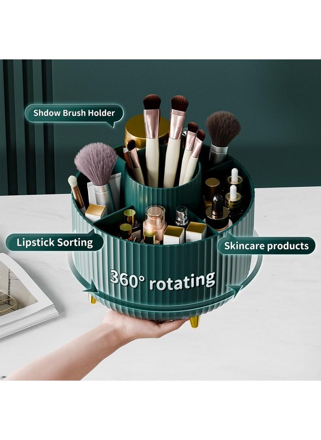 INKULTURE 360° Rotating Makeup Brush Holder Organizer | Organizers Countertop Organization Skincare Storage For Vanity, Desktop, Bathroom Green, Pack Of 01, Cosmetics