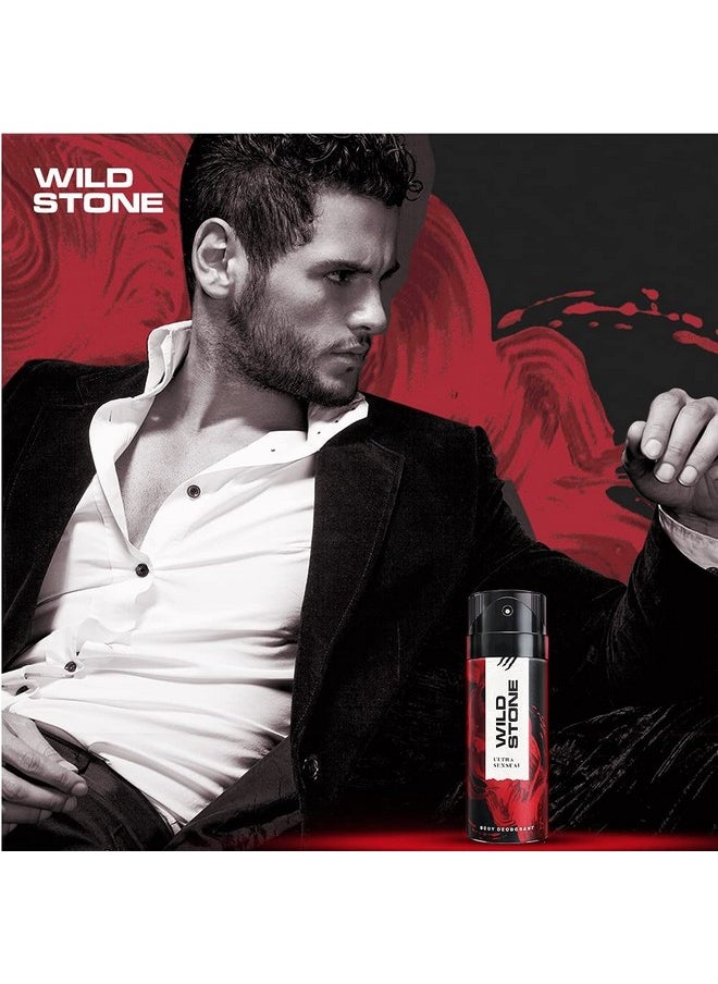 Wild Stone Ultra Sensual Long Lasting Spray Deodorant For Men, Pack Of 2 (225Ml Each)