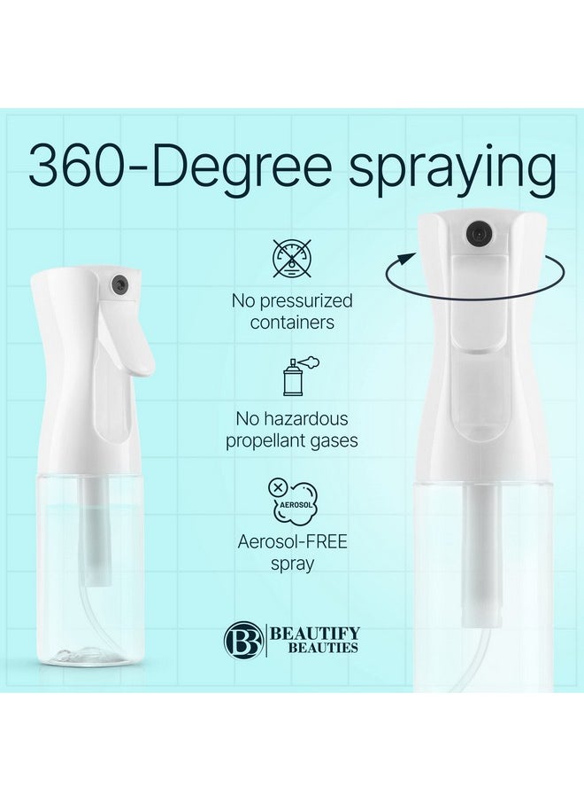 BeautifyBeauties Hair Spray Bottle - Ultra Fine Continuous Water Mister for Hairstyling, Cleaning, Plants, Misting & Skin Care (Clear, 6.8 Ounces)