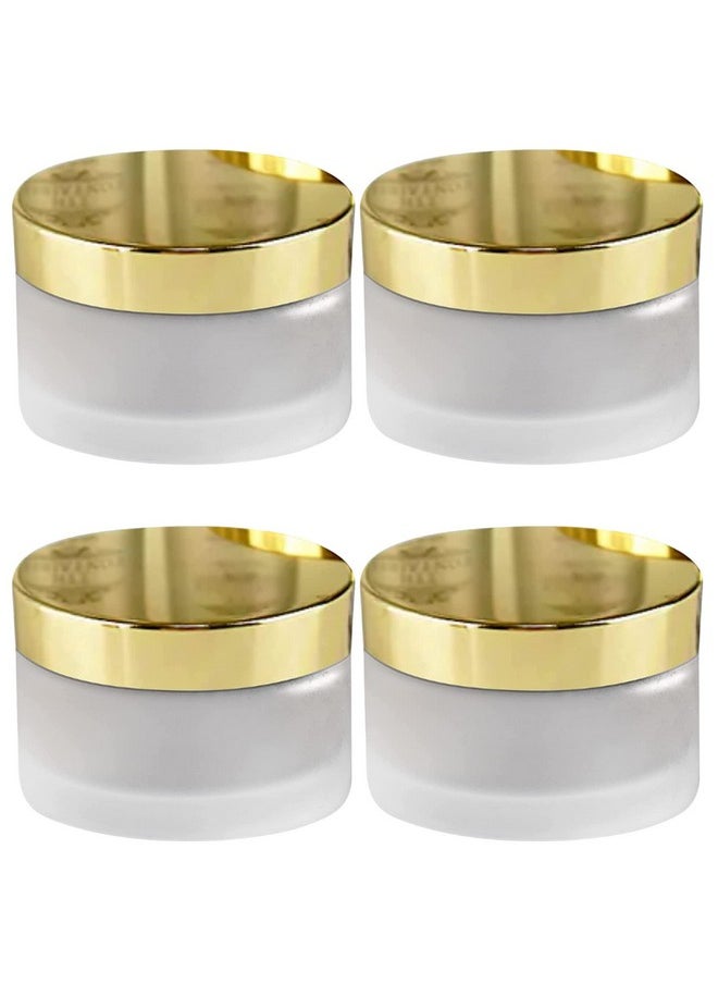 Devinez Multipurpose Frosted Glass Empty Jar/Container with Golden Cap, 50 Gms (Pack of 4), for Beauty, Cream, Blends, Skin Care, Hair Care, Travel, Toners, Cosmetic & DIY