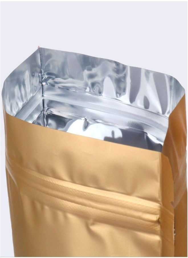 50 Pcs Golden Mylar Bags 6.3 x 9.4 Inch Holographic Bags Mylar Vacuum Seal Bags for Food Storage Coffee Beans Jewelry Packaging