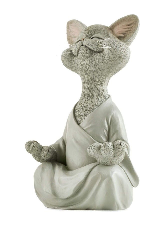 1pc Whimsical Cat Figure Meditation Yoga Happy Cat Collection Home Decor Ornament