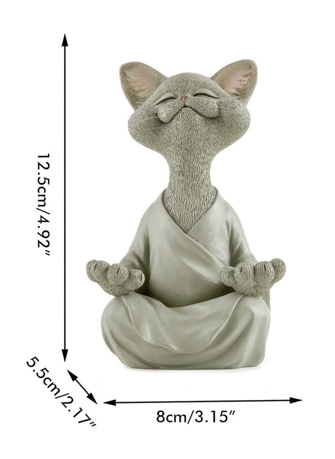 1pc Whimsical Cat Figure Meditation Yoga Happy Cat Collection Home Decor Ornament