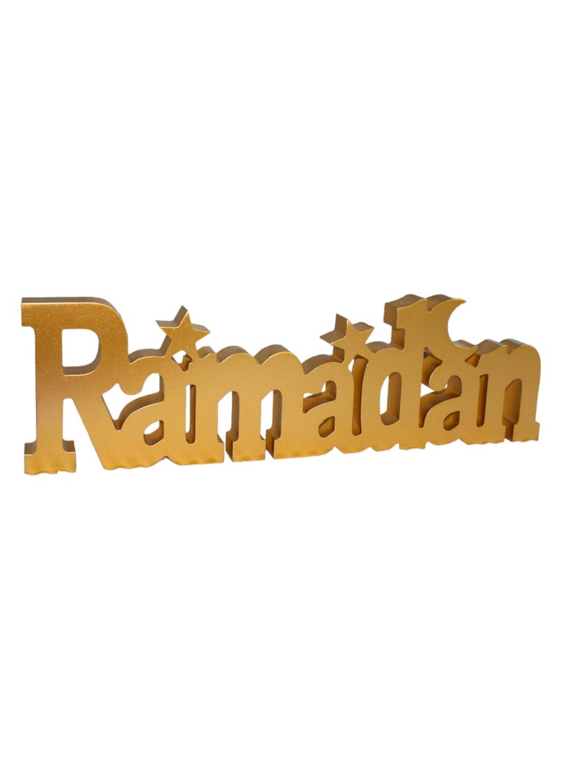 HIGHLAND Ramadan Mubarak Tabletop Decorations - Ramadan Mubarak Sign Wooden Ornament Table Décor - Ramadan Decorations for Home – Ramadan Kareem Decorations