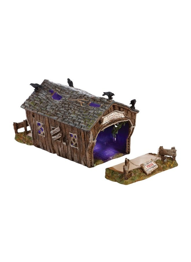 Department 56 Accessories for Villages Halloween Crow Creek Covered Bridge Accessory Figurine, 4.72 inch