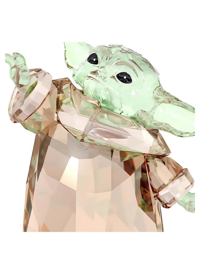 Swarovski Star Wars The Mandalorian, The Child Crystal Figurine, Teal and Brown Crystals