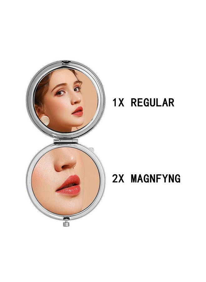 Unique Travel Pocket Mirror Birthday Gifts for Women Wife Girlfriend Daughter Sister Engraved Gift Ideas for Mothers Day Anniversary Valentines (To My Wife(2.6in)), Silver)