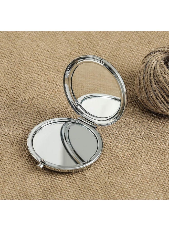 Unique Travel Pocket Mirror Birthday Gifts for Women Wife Girlfriend Daughter Sister Engraved Gift Ideas for Mothers Day Anniversary Valentines (To My Wife(2.6in)), Silver)