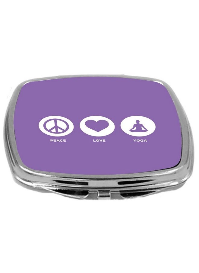 Rikki Knight Peace Love Yoga Design Compact Mirror, Violet, 2 Ounce