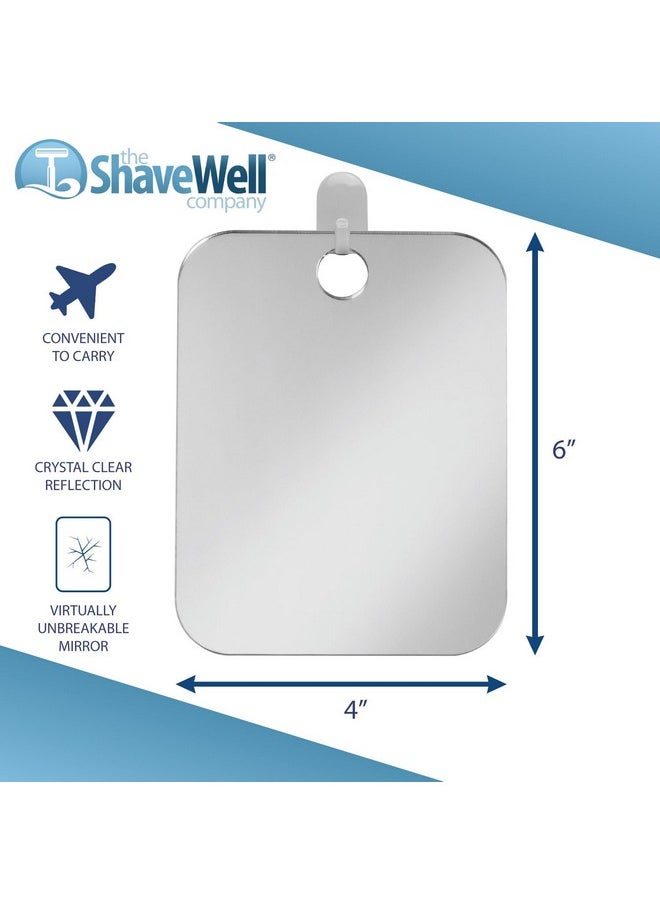 The Shave Well Company Locker Mirror for Office, Gym, or School | Full-Face Travel-Friendly Mirror with Convenient Handheld Option | Hanging Locker Mirror includes Removable Adhesive Hook