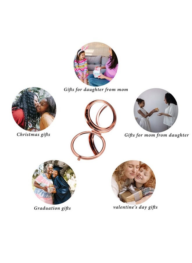 TI-EDC Compact Makeup Mirror Mom Gifts from Daughter Mom Birthday Gifts Mothers and Daughter Never Truly Apart Gifts