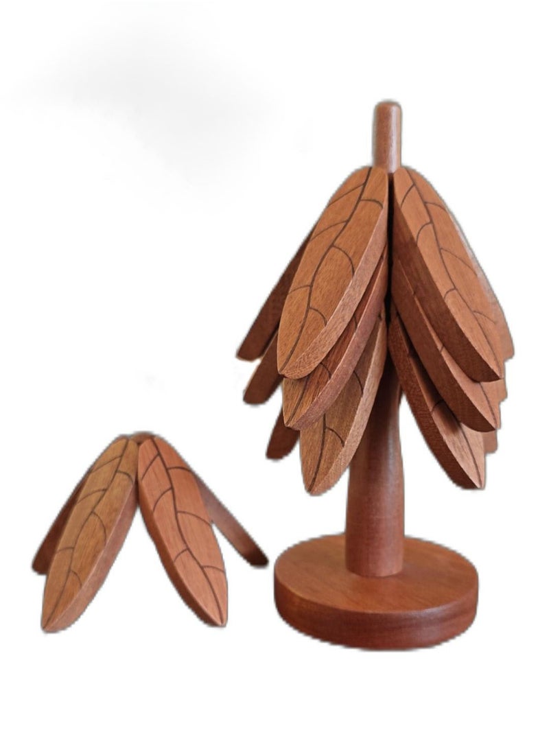 Christmas tree Coaster 【Includes four coasters and a stand】The size of the coaster is 7.87in