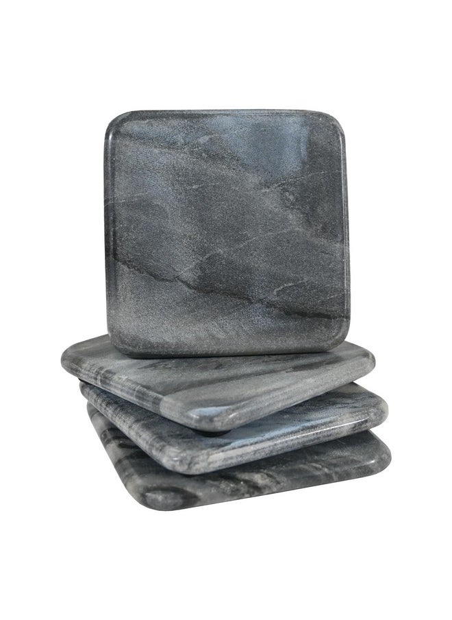 StonKraft Kleo Natural Stone Sculpted Coffee Tea Beer Coasters Set