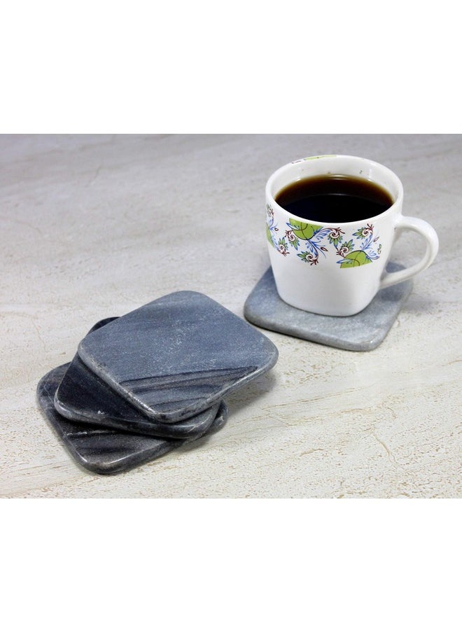 StonKraft Kleo Natural Stone Sculpted Coffee Tea Beer Coasters Set