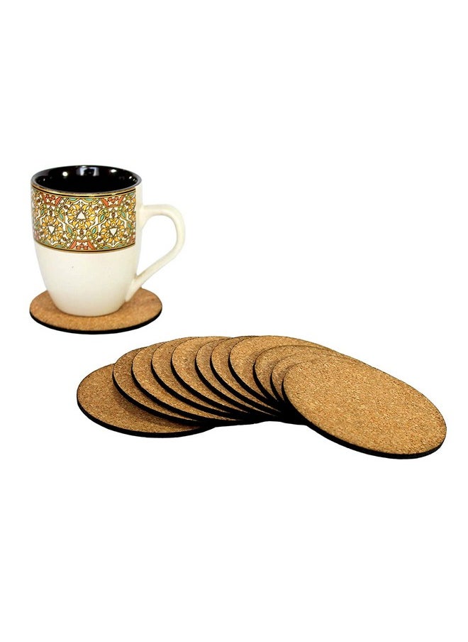 KLEO - Bar Beer Coffee Cork Coasters Set (Set of 12) - Long Lasting, Heat Resist, Absorbs Spilled Liquid, Non Slippery and Scratch Free