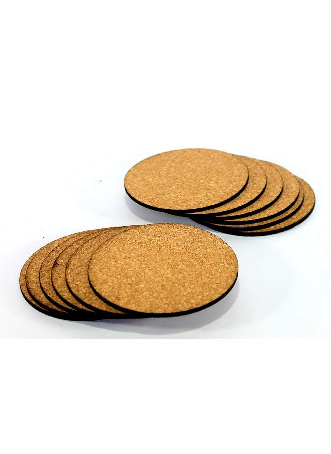 KLEO - Bar Beer Coffee Cork Coasters Set (Set of 12) - Long Lasting, Heat Resist, Absorbs Spilled Liquid, Non Slippery and Scratch Free