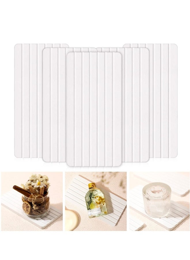 Water Absorbent Diatomite Coasters, 5Pcs Instant Dry Sink Organizer, Drying Stone for Kitchen Counter, Water Absorbing Stone Used for Hand Soaps & Plants & toiletries (White)
