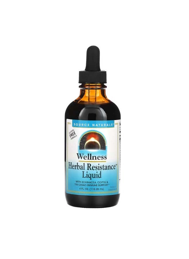 Wellness Herbal Resistance Liquid with Echinacea Coptis And Yin Chiao Alcohol Free 4 fl oz 118.28 ml