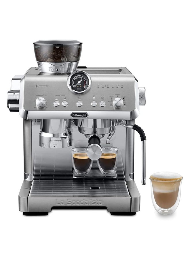 La Specialista Opera Manual Espresso Coffee Machine EC9555.M, Smart Tamping Station, 15 Grind Settings, Cold Brew Function, LatteArt Steam Wand, Includes Milk Frothing Jug 350 ml 1450 W EC9555.M Silver