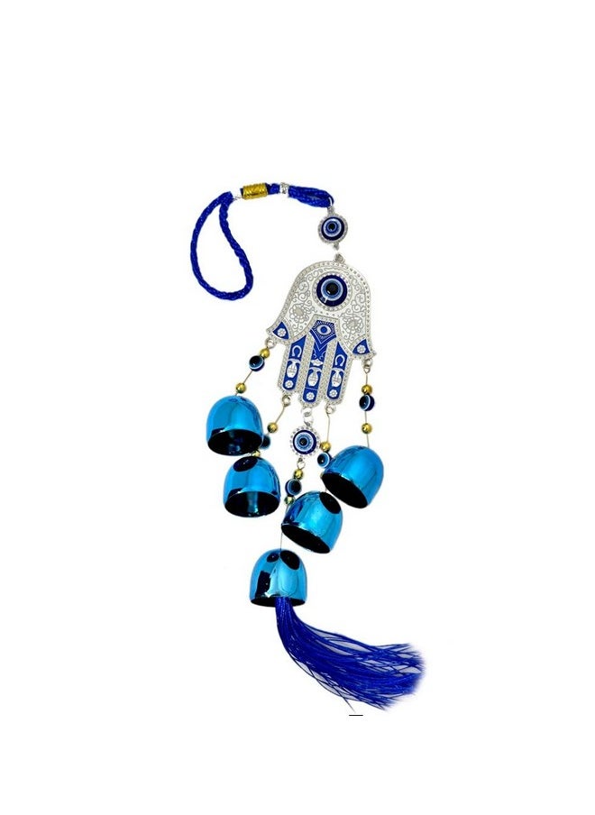 DT DECTONE Stone Nazar Battu Evil Eye Hanging Wall Decor Interior Accessories For The Home Good Fortune Vastu For Decoration And Prosperity- Wind Chime Bells, Blue