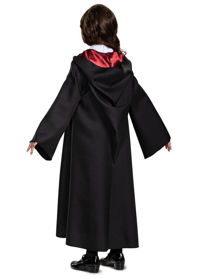 Hermione Costume Combo, Official Wizarding World Deluxe Hooded Robe and Wand for Kids, Size Medium (7-8)