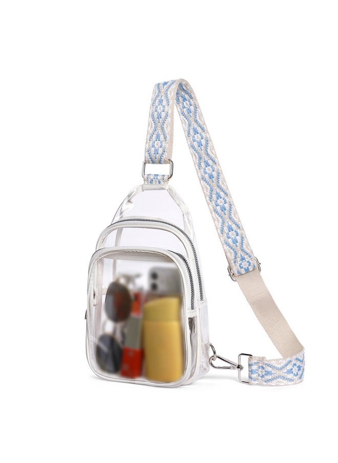 CLUCI Clear Bag for Stadium Events, Clear Bag Purses for women Crossbody Transparent, Crossbody Purses for Concerts Sports White