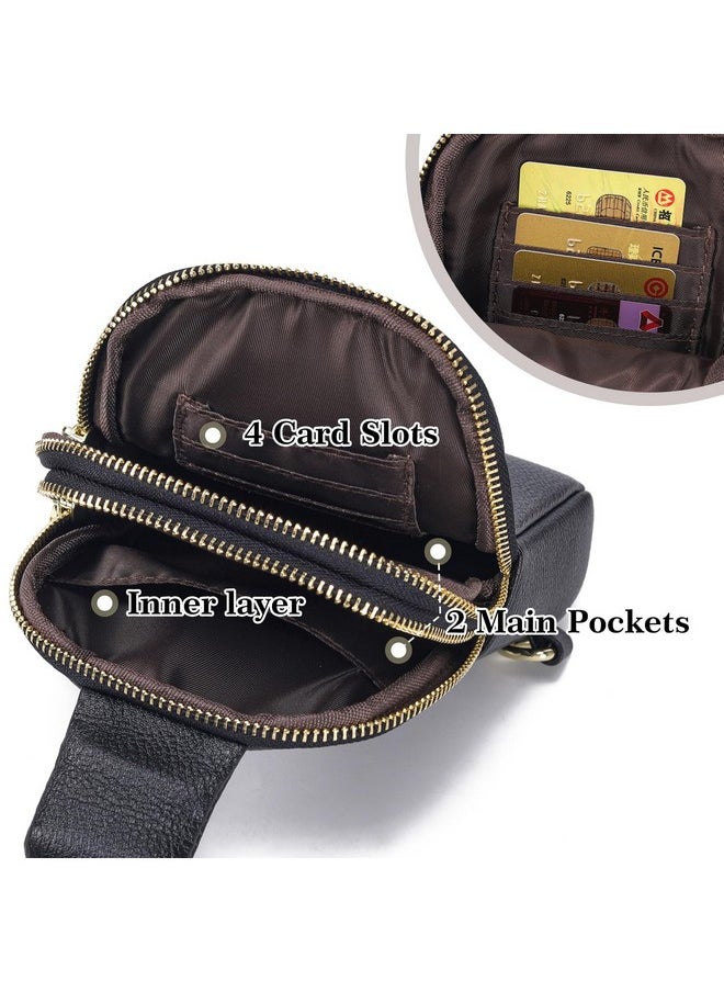 INICAT Small Crossbody Sling Bags for Women Vegan Leather Cell Phone Purse Fanny Packs for Women Men(Black)