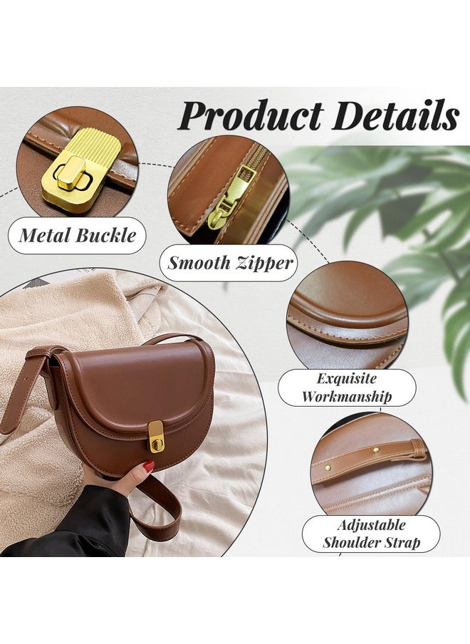 Crossbody Purses For Women, Leather Purse Small Crossbody Bags For Women, Fashionable Shoulder Bag Cross Body Purse (Brown)