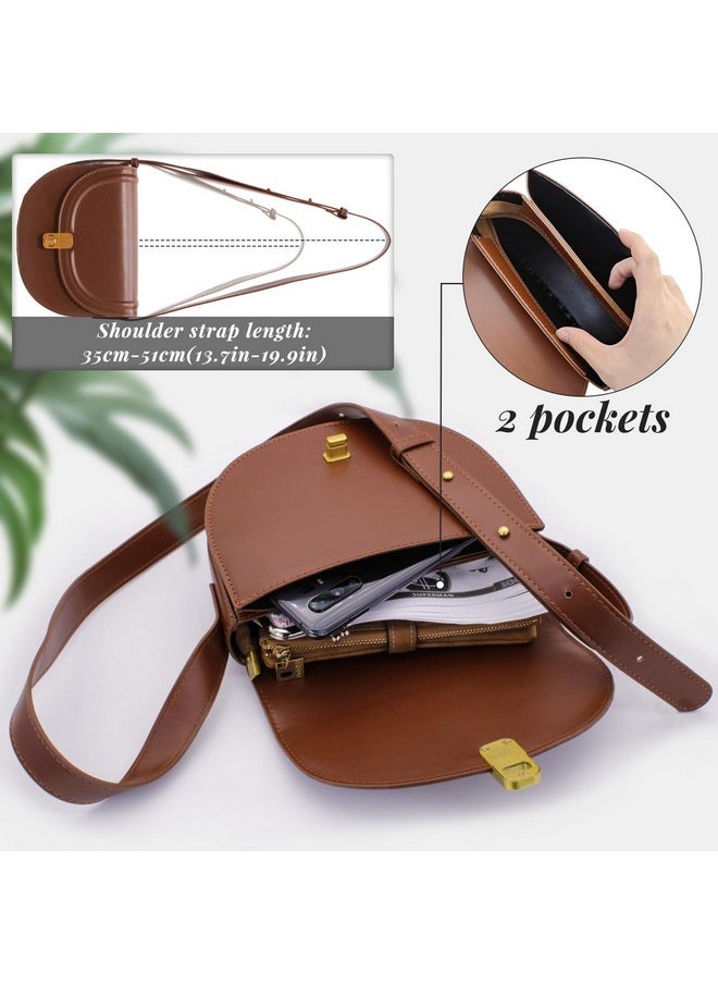 Crossbody Purses For Women, Leather Purse Small Crossbody Bags For Women, Fashionable Shoulder Bag Cross Body Purse (Brown)