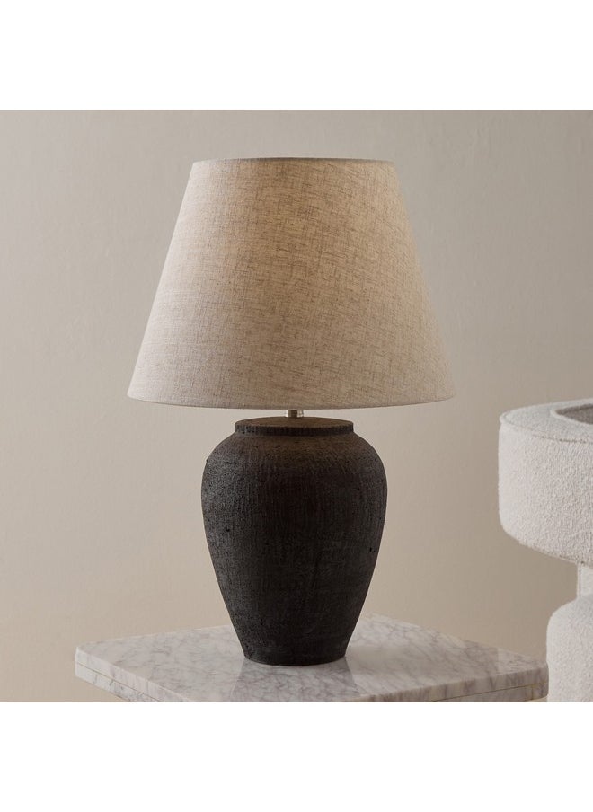 Nash Terracotta Base Table Lamp With Linen Shade 35 X 52 X 35 Cm