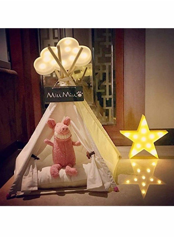 Night Light, LED  Moon Star and Cloud Shaped Marquee Decorations Sign Light Operated Table Lamp for Kids Children Bedroom Lighting Birthday Party Decor