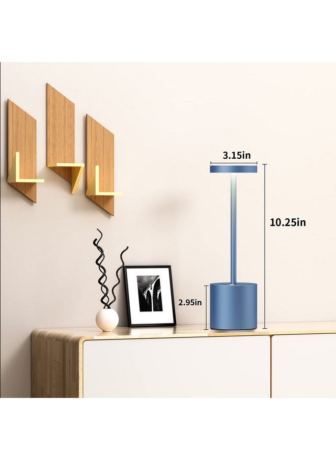 SAKRINGT 2 Pack Cordless Table Lamp Rechargeable,5000mAh Battery Powered Table Light, Dimming Portable LED Desk Lamp for Restaurant/Outdoor(Blue)