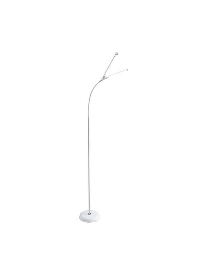 daylight Duo Floor Company Lamp LED-Eye Care-Anti glare-6,000 Kelvin-4 step dimmer-13.5W, White