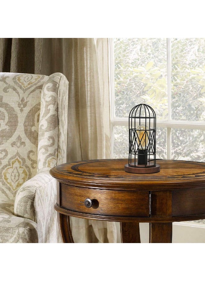 Touch Control Table Lamp, Industrial Bedside Lamp with 3 Way Dimmable Small Nightstand Lamp Vintage Metal Cage Table Lamp for Bedroom, Kitchen